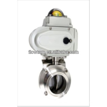 sanitary stainless steel electric butterfly valve